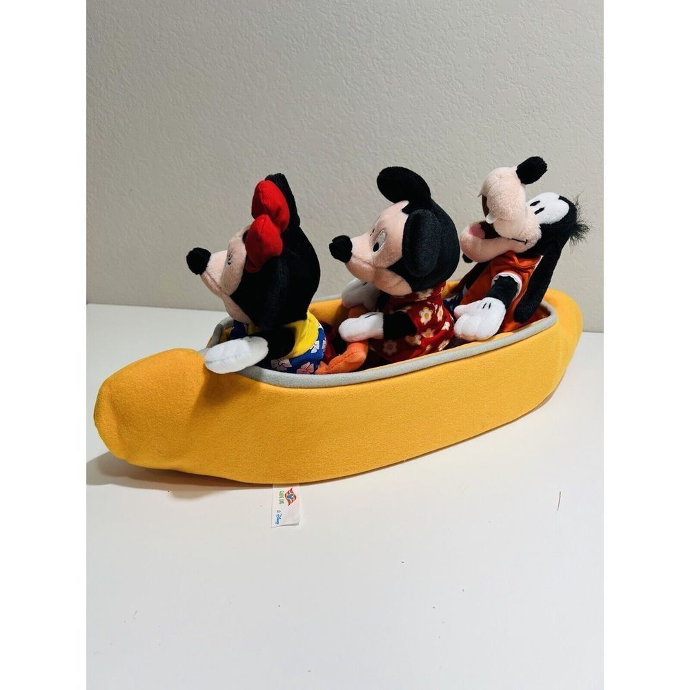 Disney Cruise Line Boat Set Minnie Mickey & Goofy Vintage Rare Yellow Plush - Picture 8 of 11